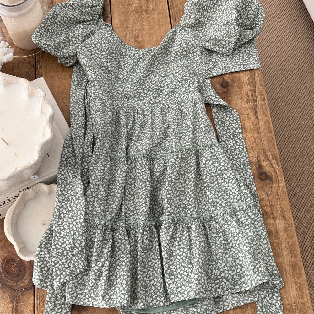 Altar'd State Green Floral Kids Dress
